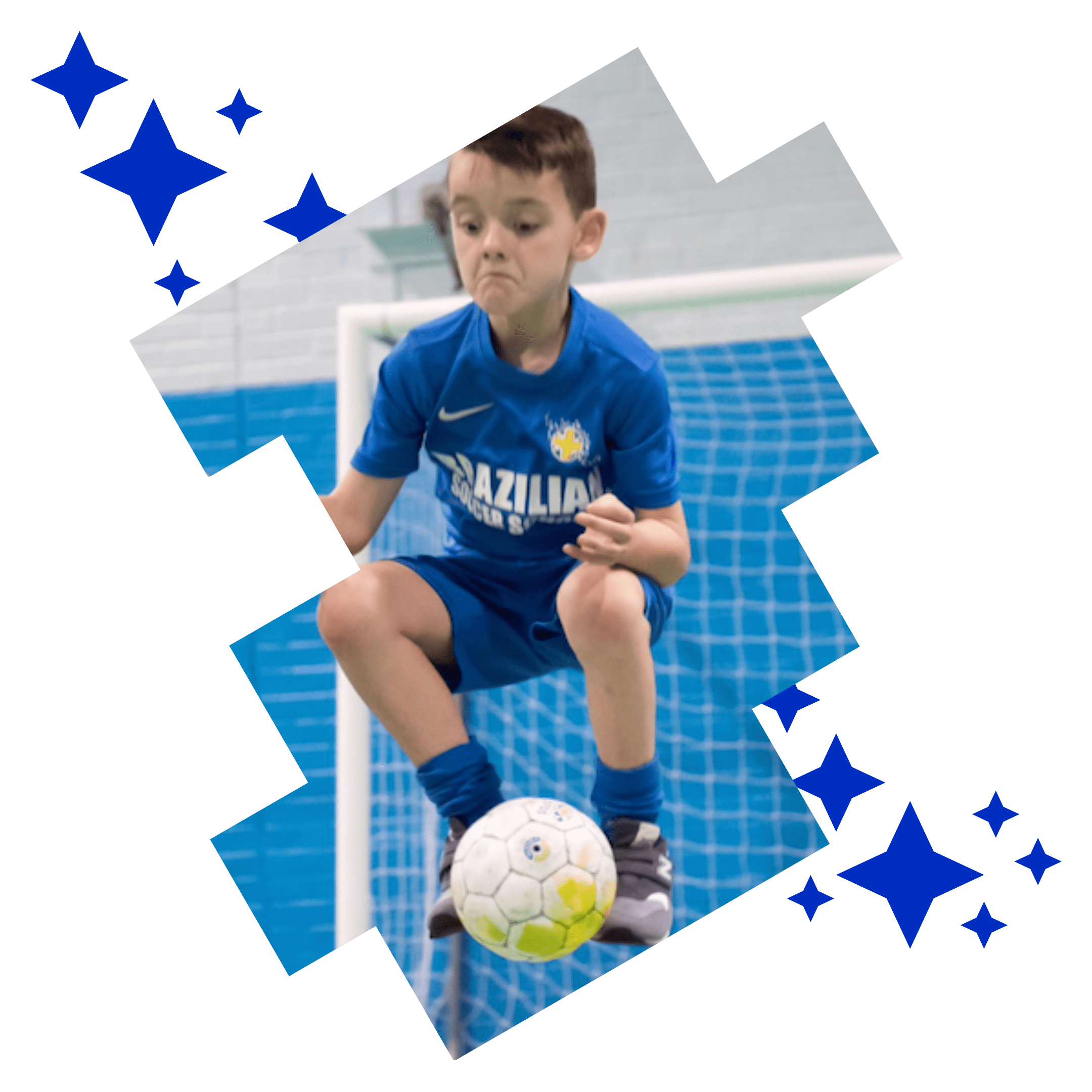 Children playing football as part of BSS