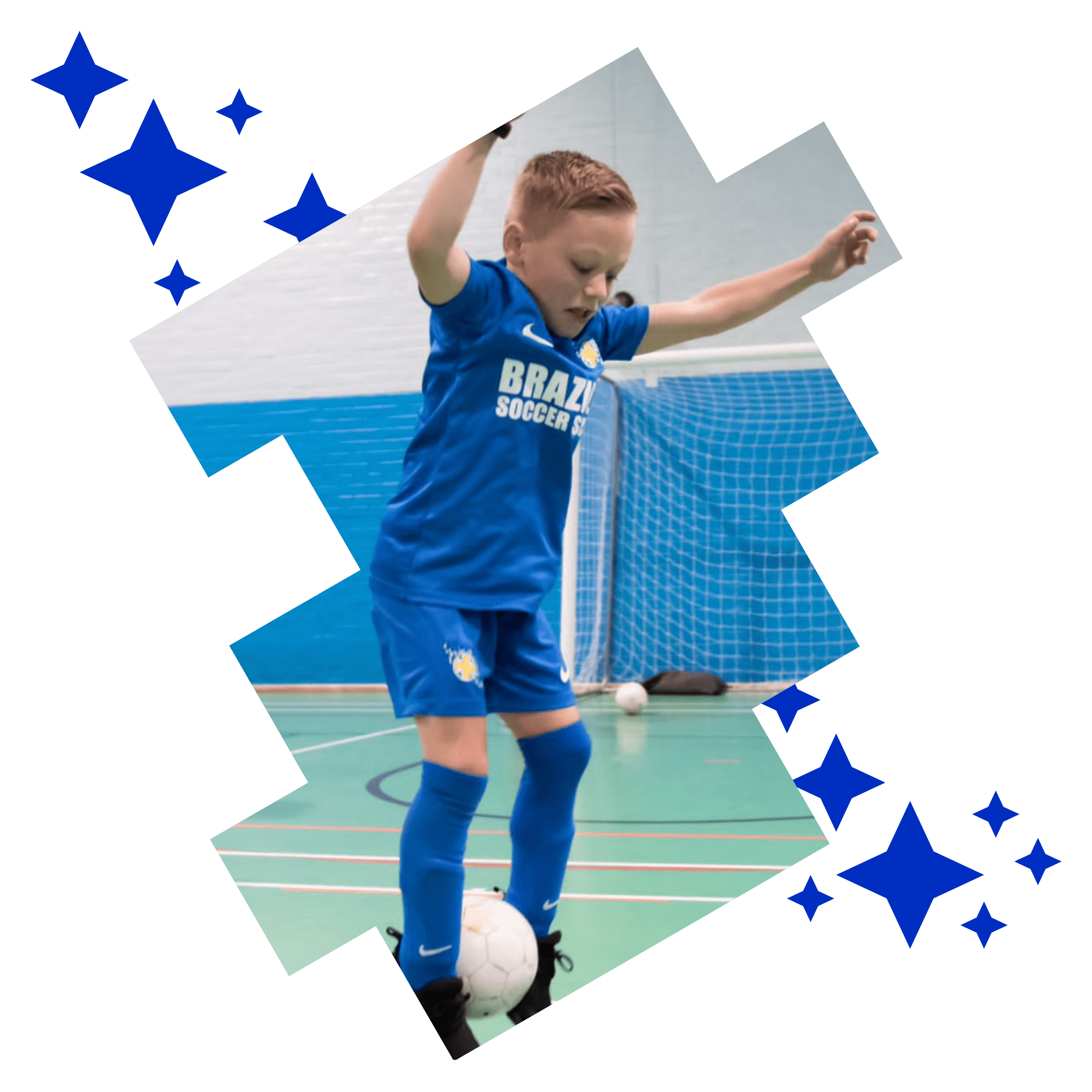 Children playing football as part of BSS